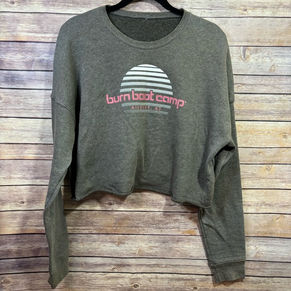 Burn Bootcamp Sweatshirt Crop Wide Neck Gilbert AZ Large